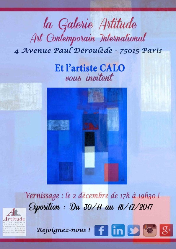 Affiche de l’exposition : CALO à la galerie Artitude
