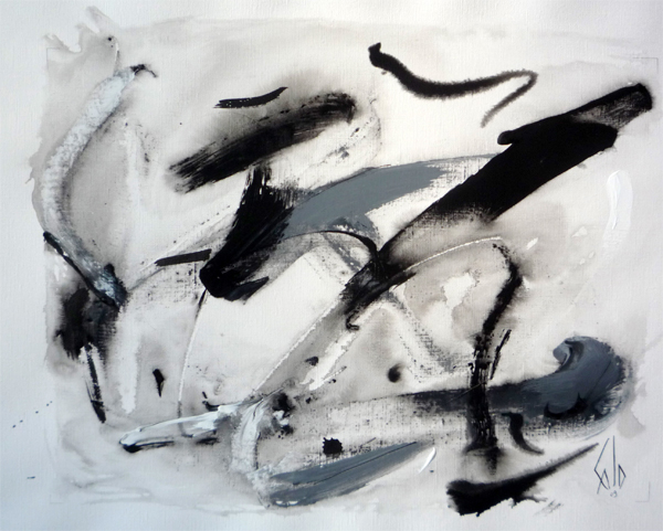 Orient, 2009 — acrylique et encre sur papier, Pierre Calogero