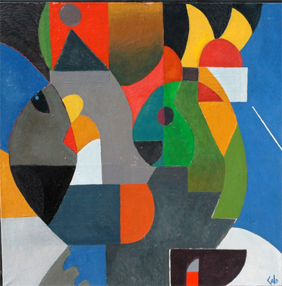 Les poissons, 1982 — huile sur toile, Pierre Calogero