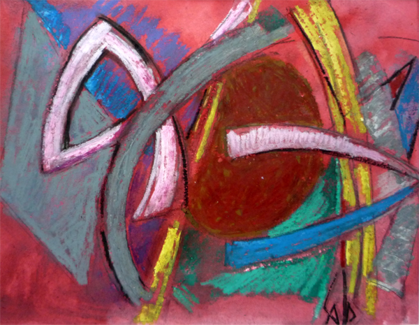Entrecroisement, 1990 — pastel gras et encre sur papier, Pierre Calogero