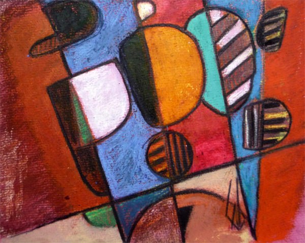 Masques, 1990 — pastel gras et fusain sur papier, Pierre Calogero