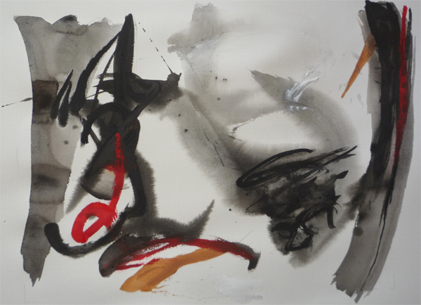 Saison 4, 2009 — encre de Chine et aquarelle sur papier, Pierre Calogero