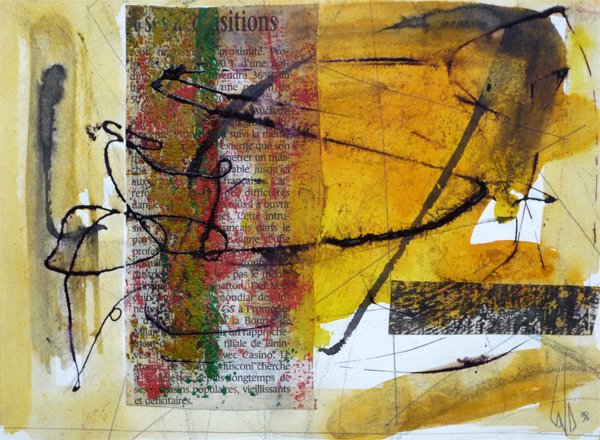 Écritures, 1999 — collage papier, Pierre Calogero