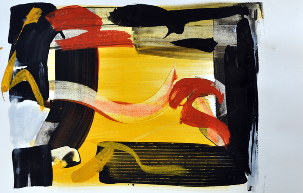 Feux, 2010 — acrylique et encre d'Inde sur papier, Pierre Calogero