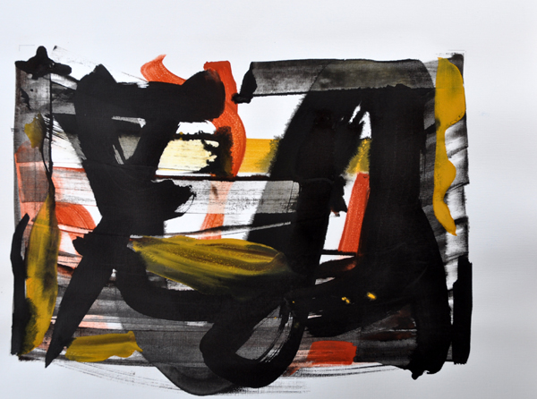Choc, 2010 — acrylique et encre d'Inde sur papier, Pierre Calogero