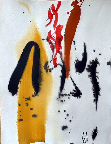Langage, 2011 — acrylique sur papier, Pierre Calogero