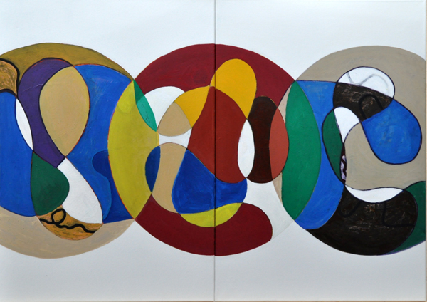 Sphère VIII et IX, 2011 — acrylique sur toile, Pierre Calogero