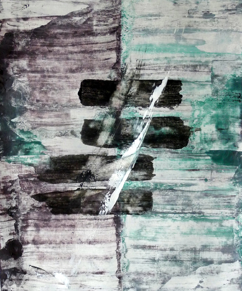 Échelle, 2012 — acrylique sur papier, Pierre Calogero