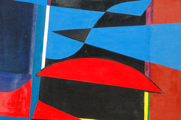 Abstraction rouge, 1979 — huile sur toile, Pierre Calogero