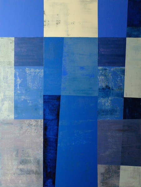 Espaces bleus, 2014 — acrylique et sable sur toile, Pierre Calogero