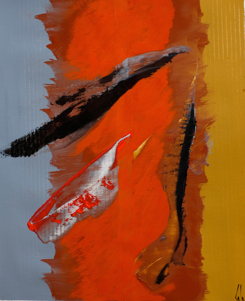 Feux, 2014 — acrylique sur papier, Pierre Calogero