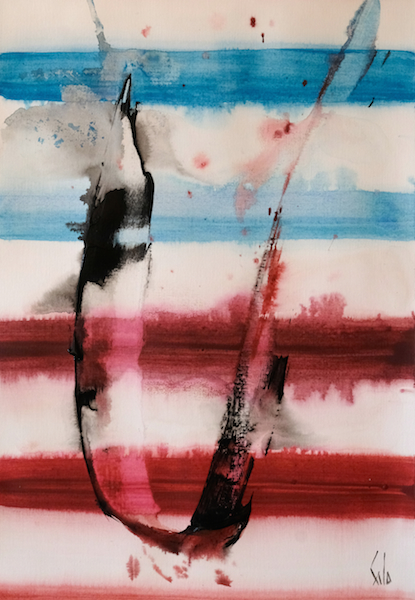 USA 1, 2017 — acrylique sur papier, Pierre Calogero