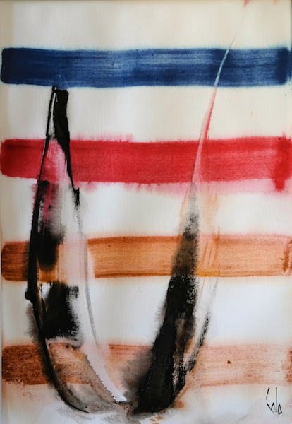 USA3, 2017 — acrylique sur papier, Pierre Calogero