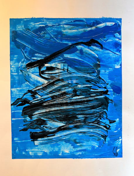 Roseaux, 2017 — acrylique sur papier, Pierre Calogero