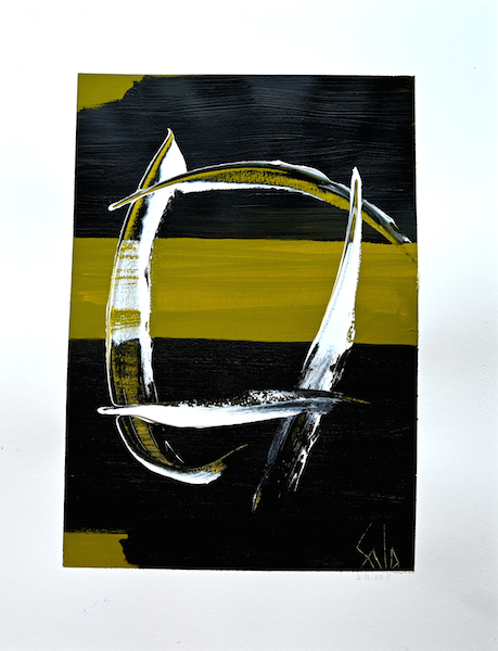 Poursuite, 2022 — acrylique sur papier, Pierre Calogero