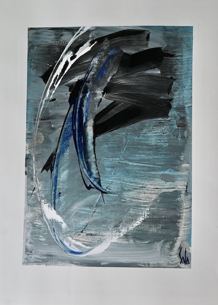 Rouleau, 2022 — acrylique sur papier, Pierre Calogero