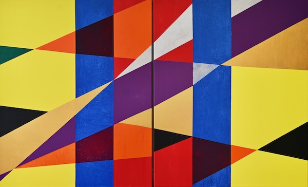 Columbia, 2026 — acrylic on two canvases, Pierre Calogero