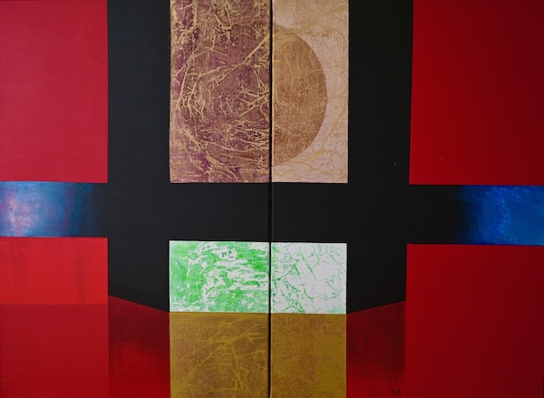 Monde Éphémère, 2025 — acrylique sur deux toiles, Pierre Calogero