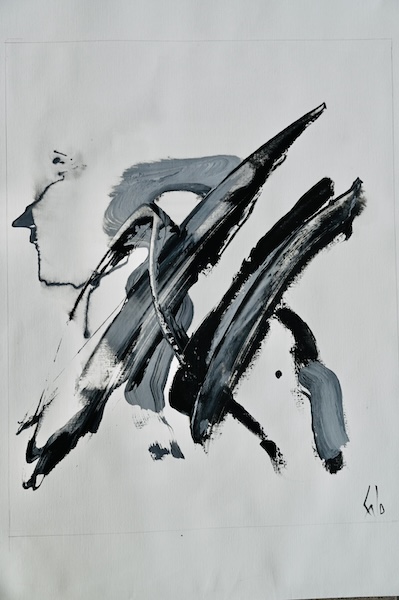 Série Noire 2, 2025 — acrylique sur papier, Pierre Calogero