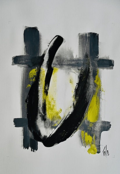 Série Noire 3, 2025 — acrylique sur papier, Pierre Calogero