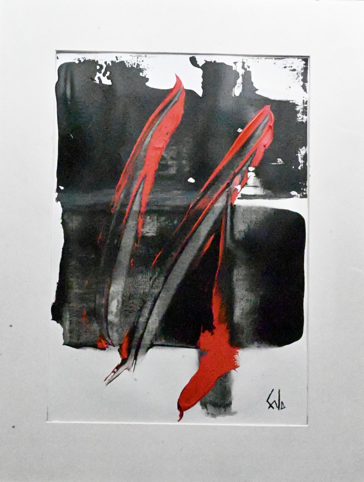 Chute, 2026 — acrylic on paper, Pierre Calogero